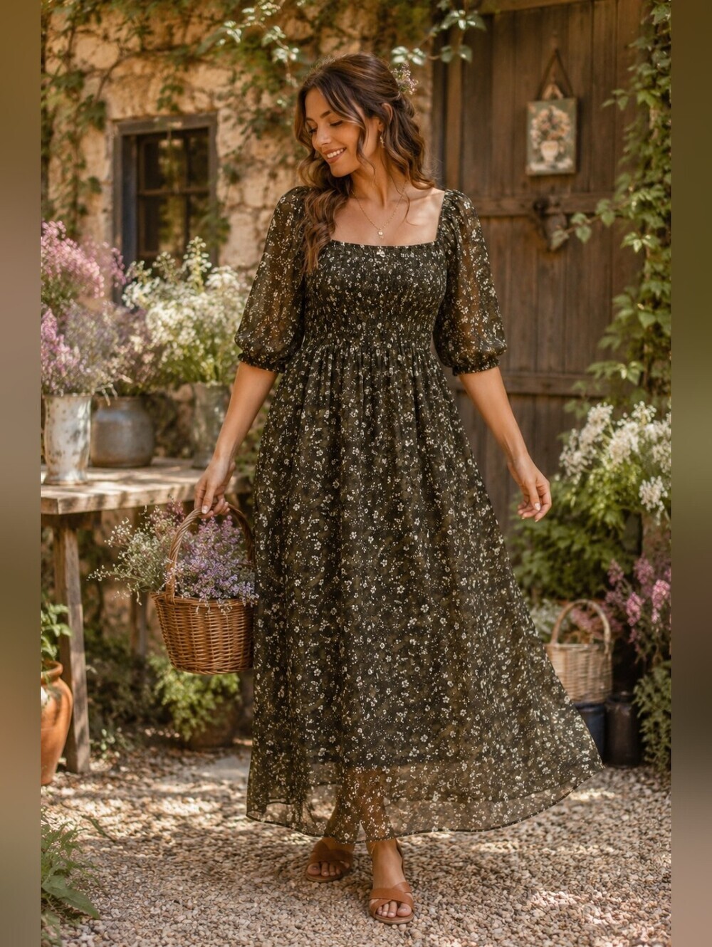 🌿✨ OLD NAVY Cottagecore Prairie Maxi Dress XS ✨🌿 - Picture 1 of 8